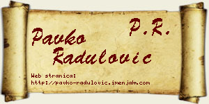 Pavko Radulović vizit kartica